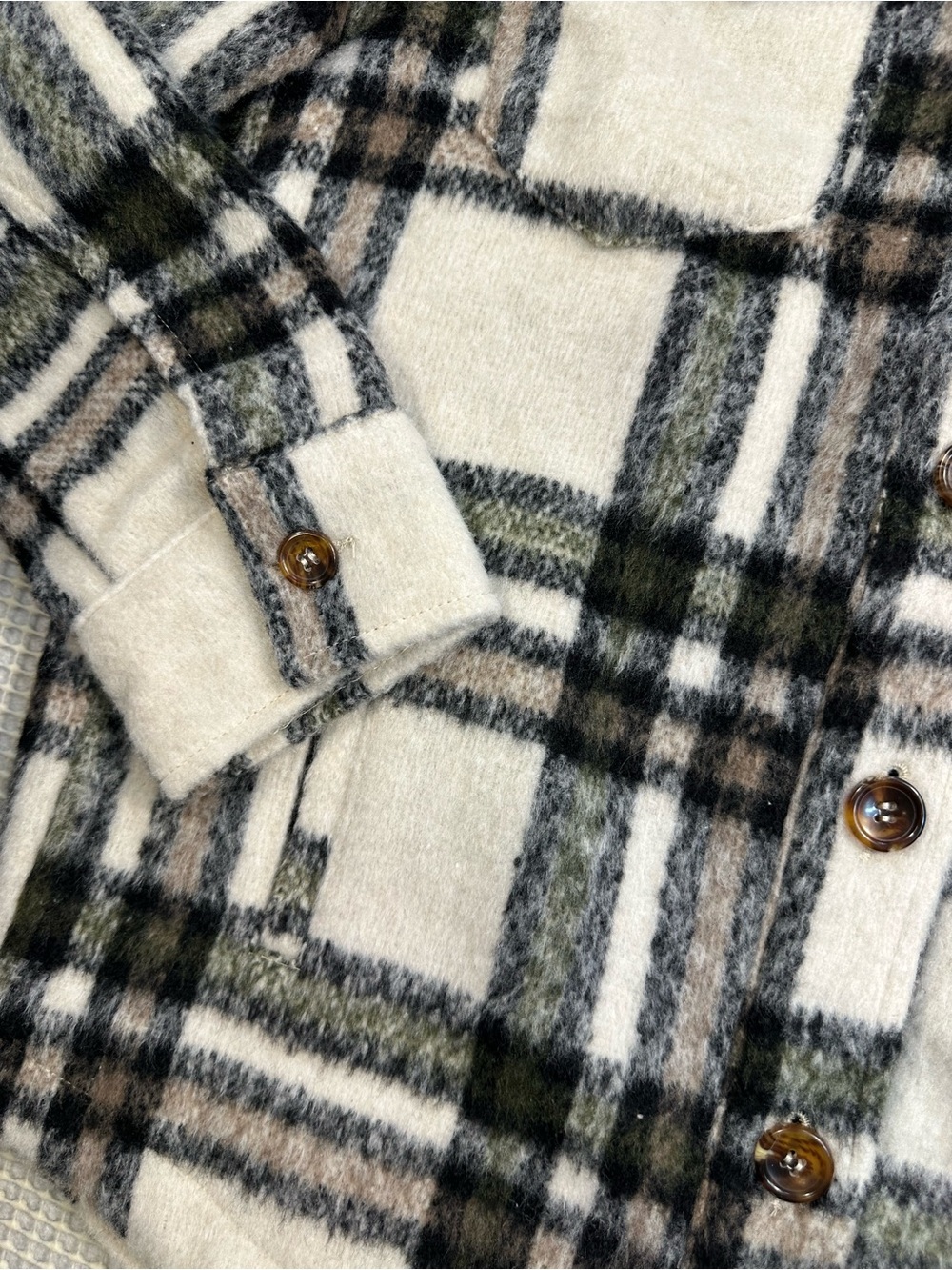 Avec Les Filles Plaid Shacket Button Down Shirt Jacket Size XS - Picture 7 of 9